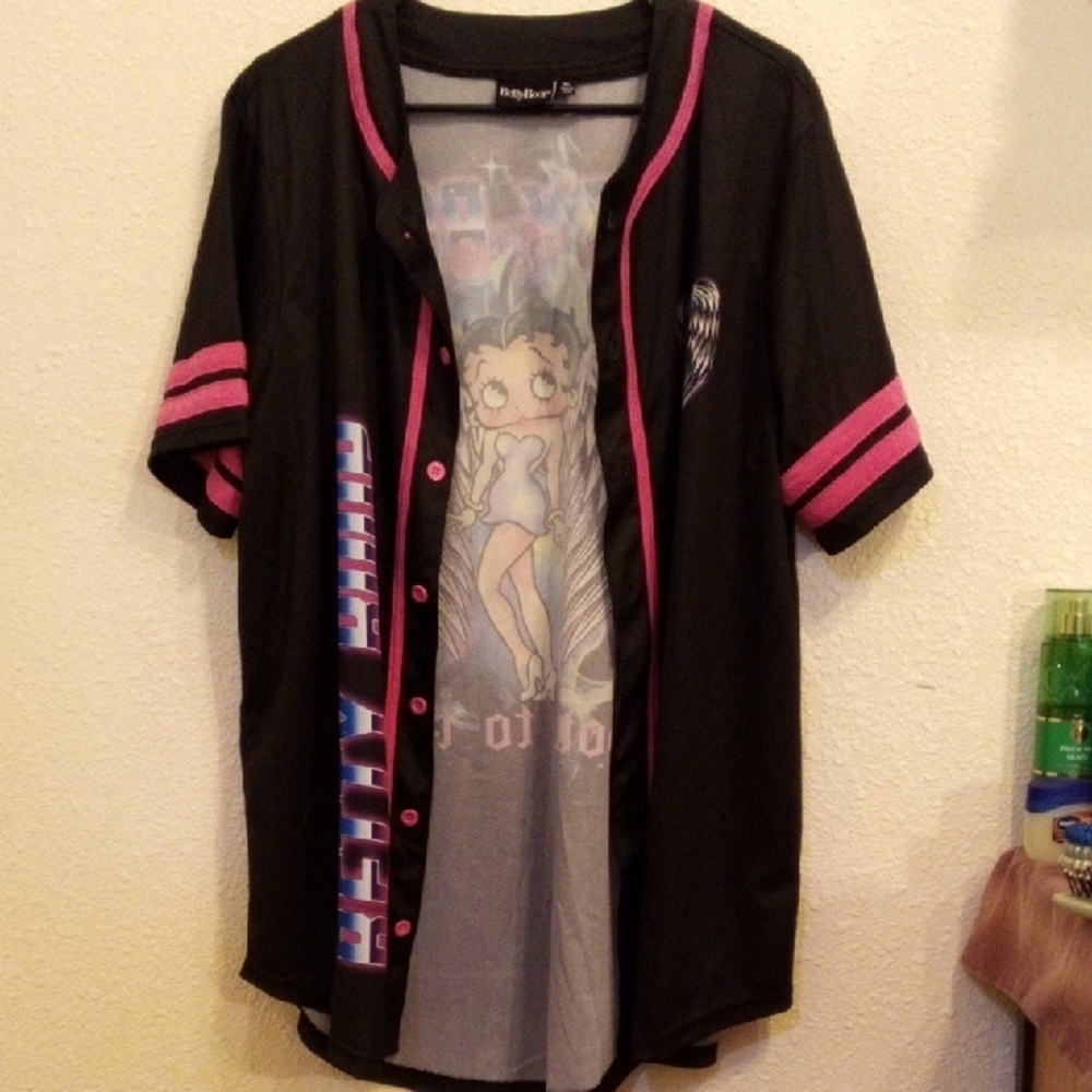 Betty Boop Black and Pink Kids Jersey